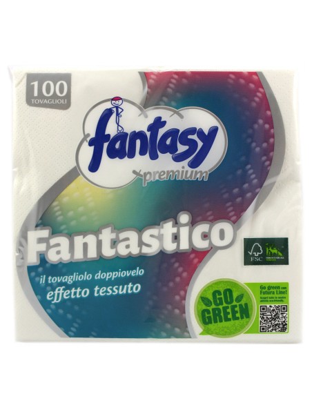 Fantasy Fantastico 100 Tovaglioli Ovattati Doppio Velo - 33x33cm